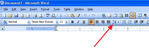 Кнопка Интервал в Word 2003