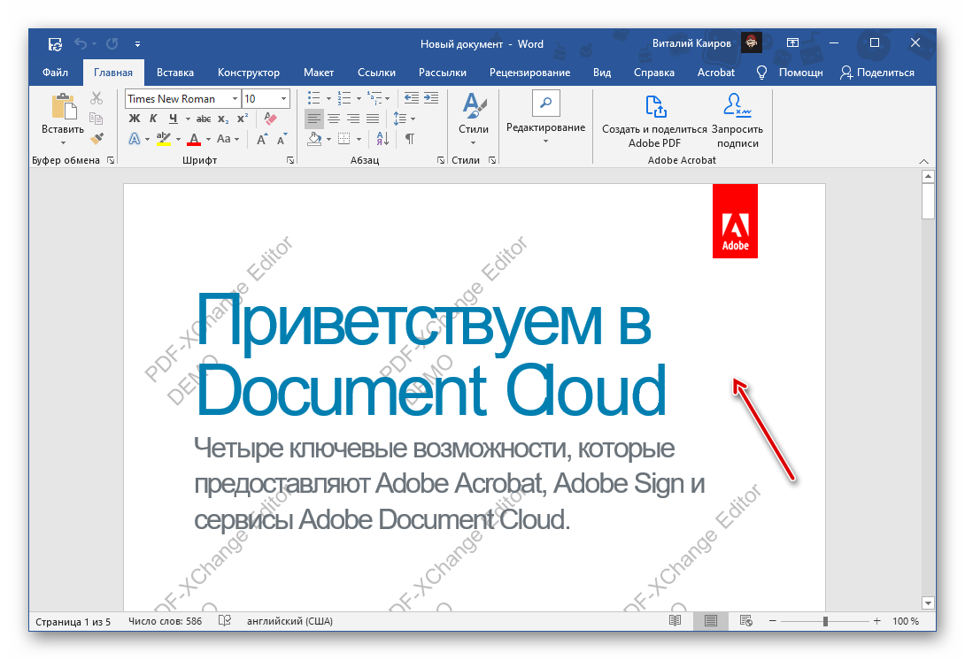 Результат удаления водяного знака в программе Microsoft Word