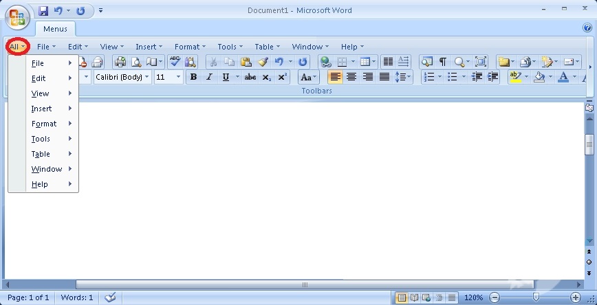 как вернуть панель инструментов в word